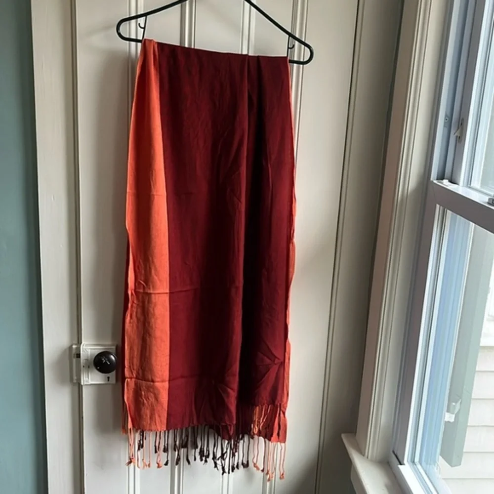 red & orange 100% pashmina